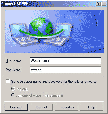 Figure 5: Enter your BC user name and password.